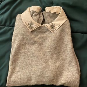 Loft jeweled collar sweater